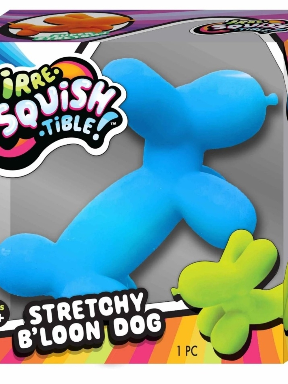 Irre-Squish-tible! Stretchy Bloon Dog Squish Toy (Blue) NWT